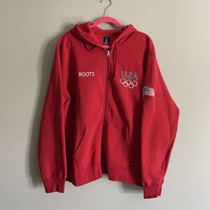 Vintage Roots USA Olympic Red Full Zip Hoodie Team USA  - MENS 2XL
